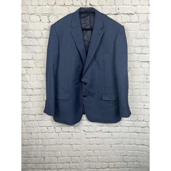 Ralph Lauren LRL 46R Wool Polyester Blue Blazer Suit Jacket 2 Button - Picture 2 of 9